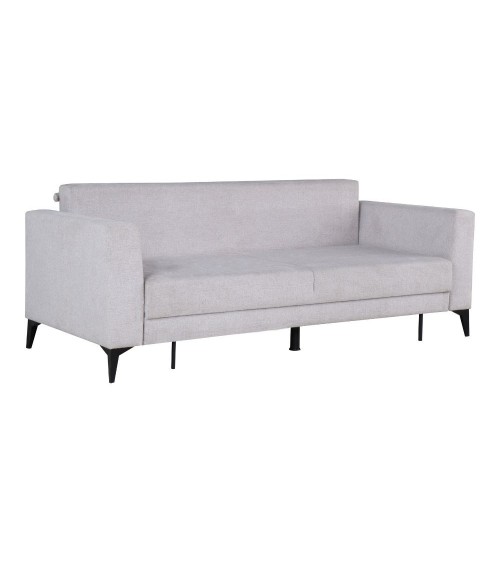 Divano letto Derry 3 posti in tessuto grigio chiaro 07-900