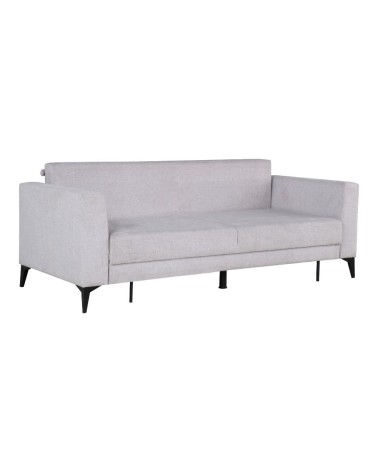 Divano letto Derry 3 posti in tessuto grigio chiaro 07-900