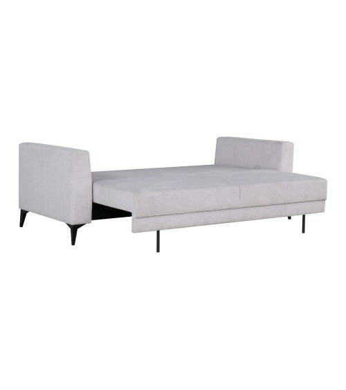 Divano letto Derry 3 posti in tessuto grigio chiaro 07-900