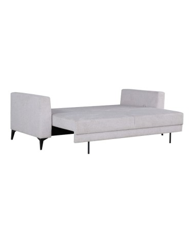 Divano letto Derry 3 posti in tessuto grigio chiaro 07-900