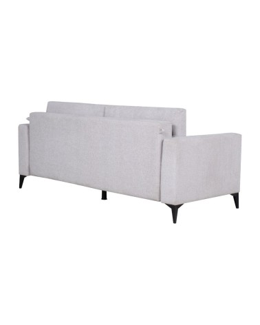 Divano letto Derry 3 posti in tessuto grigio chiaro 07-900