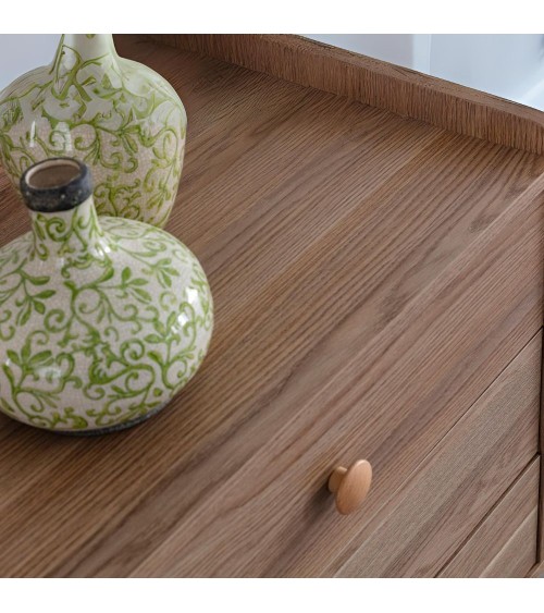 Madia Dolce con 2 ante, 3 cassetti e vani a giorno colore rovere miele