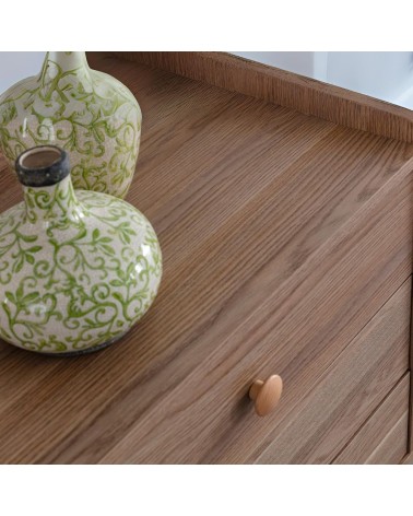 Madia Dolce con 2 ante, 3 cassetti e vani a giorno colore rovere miele