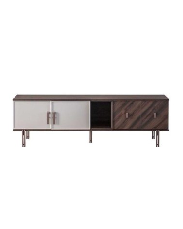 Base porta tv Merlin 4 ante battenti e 1 vano a giorno colore legno mozambik