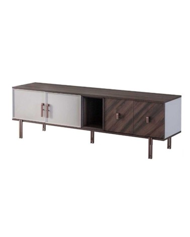 Base porta tv Merlin 4 ante battenti e 1 vano a giorno colore legno mozambik