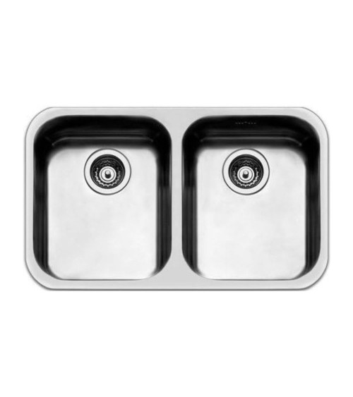 Lavello Smeg UM3434 sottotop 76x45 cm 2 vasche inox