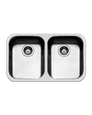 Lavello Smeg UM3434 sottotop 76x45 cm 2 vasche inox