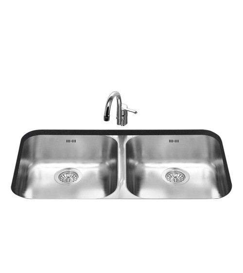 Lavello Smeg UM3434 sottotop 76x45 cm 2 vasche inox