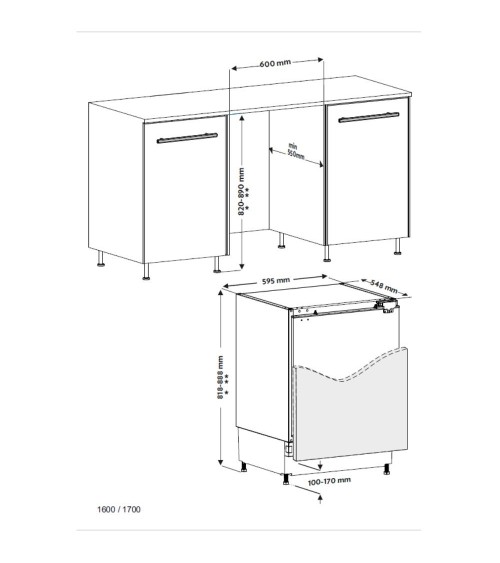 Frigorifero sottotavolo CDS1600EIMA0 incasso 115 LT classe E Daewoo