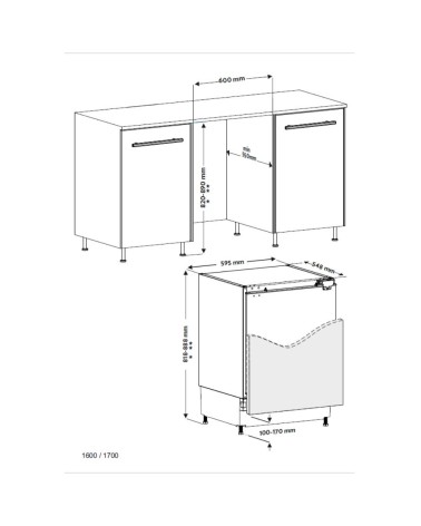 Frigorifero sottotavolo CDS1600EIMA0 incasso 115 LT classe E Daewoo