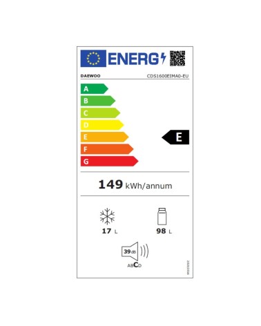 Frigorifero sottotavolo CDS1600EIMA0 incasso 115 LT classe E Daewoo