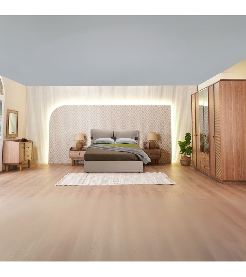 Camera da letto Natura colore rovere miele effetto vimini