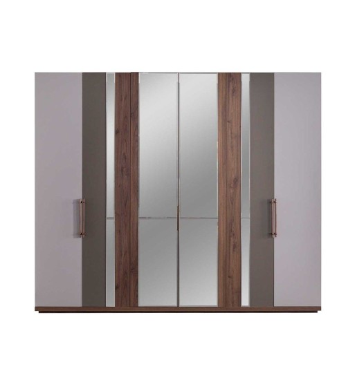 Camera da letto Pastel in colore beige, noce e dark coffee