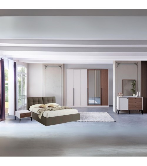 Camera da letto Piedra in colore vizon beige e kaplan 321