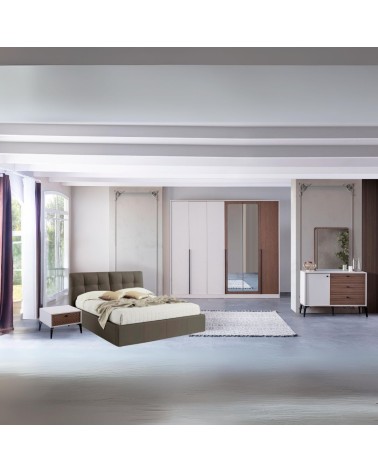 Camera da letto Piedra in colore vizon beige e kaplan 321