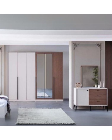 Camera da letto Piedra in colore vizon beige e kaplan 321