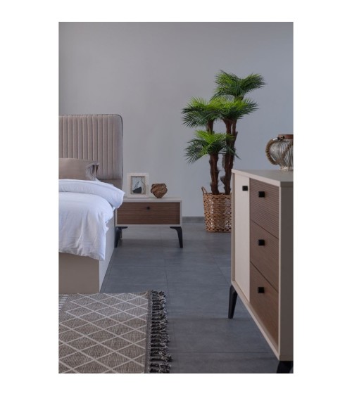 Camera da letto Piedra in colore vizon beige e kaplan 321
