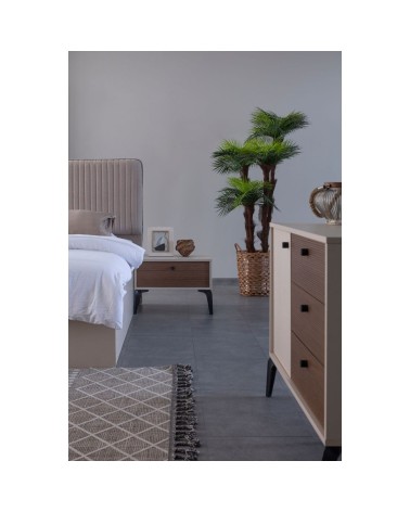 Camera da letto Piedra in colore vizon beige e kaplan 321