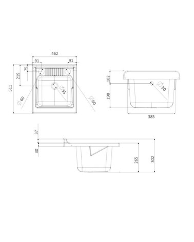 Mobile lavatoio Garden 45x50 cm 1 anta colore bianco