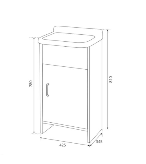 Mobile lavatoio Rocco da esterno 42.5x34.5 cm colore bianco