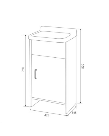 Mobile lavatoio Rocco da esterno 42.5x34.5 cm colore bianco