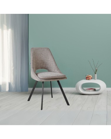 Sedia imbottita Blauss in tessuto tortora set 2 pezzi