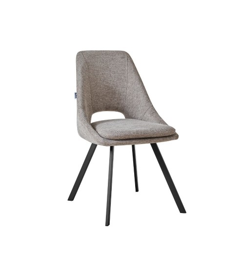 Sedia imbottita Blauss in tessuto tortora set 2 pezzi
