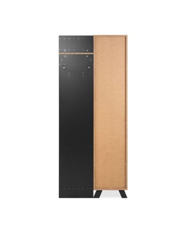 Mobile ingresso Medan 42A cannettato con specchio e 4 ripiani interni colore quercia e antracite