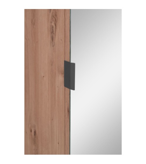 Mobile ingresso Medan 42A cannettato con specchio e 4 ripiani interni colore quercia e antracite