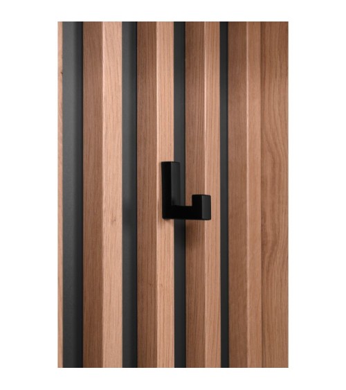 Mobile ingresso Medan 42A cannettato con specchio e 4 ripiani interni colore quercia e antracite