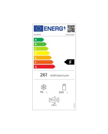 Frigorifero doppia porta ATBM346R 311 LT colore rosso retrò Atlantic classe F