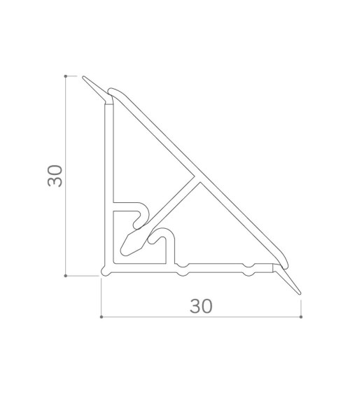Alzatina triangolare in pvc rivestita in carta colore ciliegio 4 metri