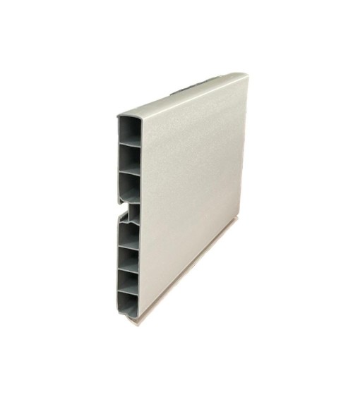 Zoccolo in PVC con guarnizione rivestita alluminio H 10 cm barra da 366 cm.