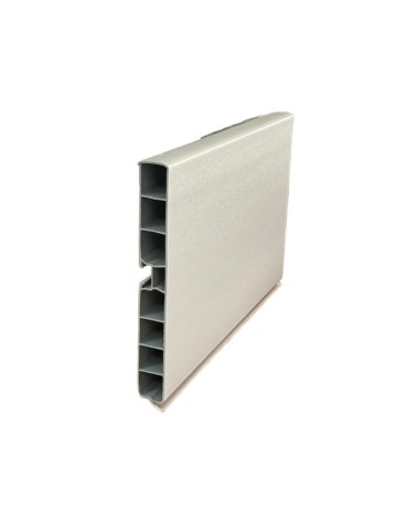 Zoccolo in PVC con guarnizione rivestita alluminio H 10 cm barra da 366 cm.