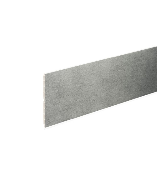 Zoccolo in pvc con rivestimento in carta effetto alluminio H 10 cm 4 metri