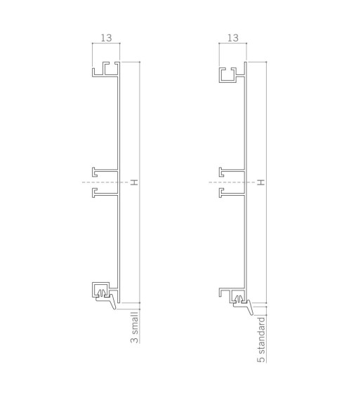 Zoccolo in alluminio finitura lucida H 15 cm 4 m