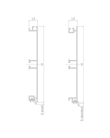 Zoccolo in alluminio finitura lucida H 15 cm 4 m