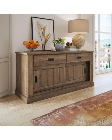 Madia AnthonyIII 52 con 2 ante scorrevoli e 2 cassetti colore noce eastwood stile shabby
