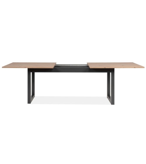 Tavolo allungabile Denver 80C in piano quercia e struttura antracite 200x75x90 cm.