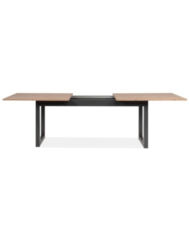 Tavolo allungabile Denver 80C in piano quercia e struttura antracite 200x75x90 cm.