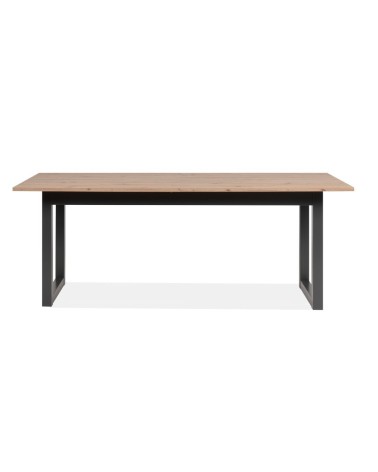 Tavolo allungabile Denver 80C in piano quercia e struttura antracite 200x75x90 cm.