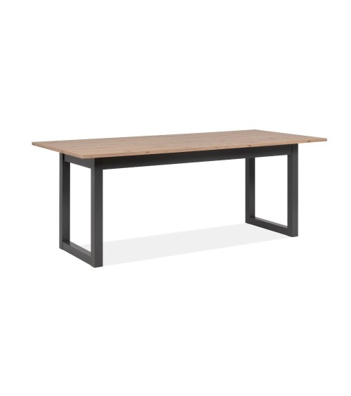 Tavolo allungabile Denver 80C in piano quercia e struttura antracite 200x75x90 cm.