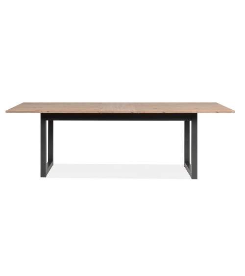 Tavolo allungabile Denver 80C in piano quercia e struttura antracite 200x75x90 cm.