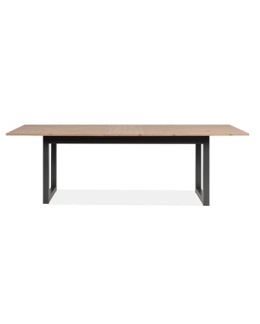 Tavolo allungabile Denver 80C in piano quercia e struttura antracite 200x75x90 cm.