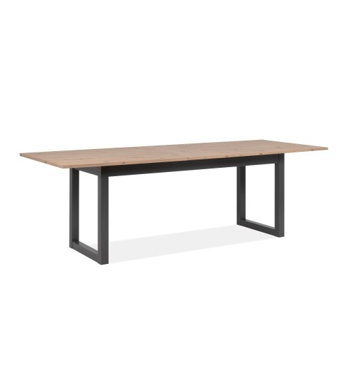 Tavolo allungabile Denver 80C in piano quercia e struttura antracite 200x75x90 cm.