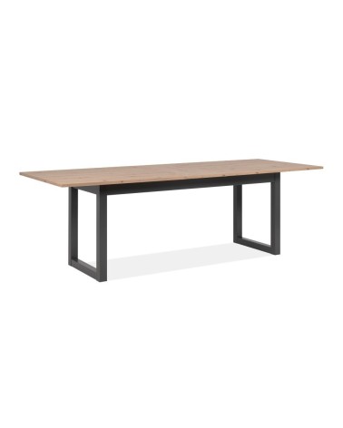 Tavolo allungabile Denver 80C in piano quercia e struttura antracite 200x75x90 cm.