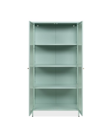 Vetrina Milton 52A in acciaio laminato con 2 ante vetro temperato ondulato colore verde menta