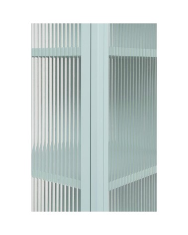 Vetrina Milton 52A in acciaio laminato con 2 ante vetro temperato ondulato colore verde menta