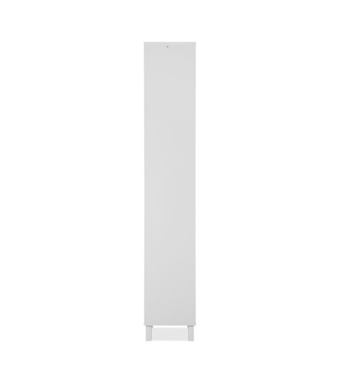 Vetrina Albi 52A con 1 anta in vetro e specchio colore bianco