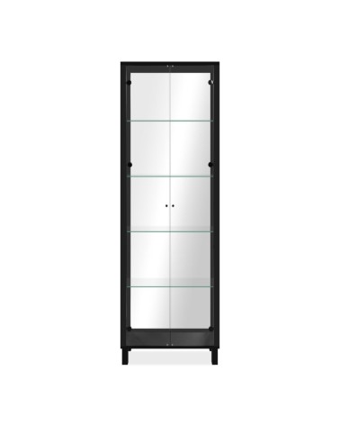 Vetrina Albi 52B con 2 ante in vetro e specchio colore nero
